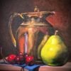 Carafe and Grapes Still Life Painting