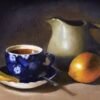 Cracked Pot with Blooms Still Life Painting