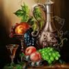 Carafe and Grapes Still Life Painting