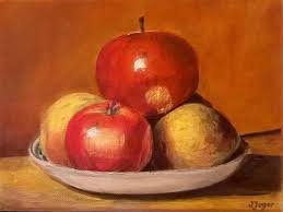 Vintage Teapot and Citrus Still Life Painting