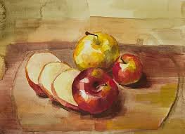 Pomegranate and Pears Still Life Painting