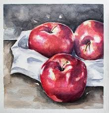 Golden Apples on Silver Tray Still Life Painting