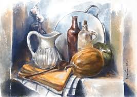 Bouquet in Crystal Vase Still Life Painting