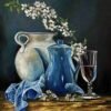 Bouquet in Crystal Vase Still Life Painting