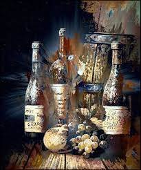 Peach and Plum Delight Still Life Painting