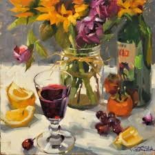 Citrus and Herb Bouquet Still Life Painting