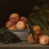 Bottle of Red Wine with Grapes Still Life Painting