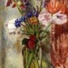 Bottle of Red Wine with Grapes Still Life Painting
